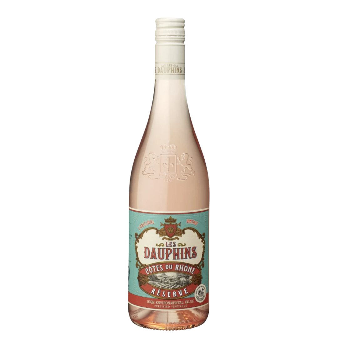Les Dauphins Cotes Du Rhone Reserve Rose Wine 750 Ml