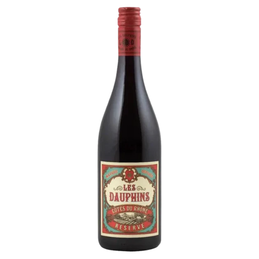 Les Dauphins Cotes Du Rhone  Reserve French Red Wine 750 Ml